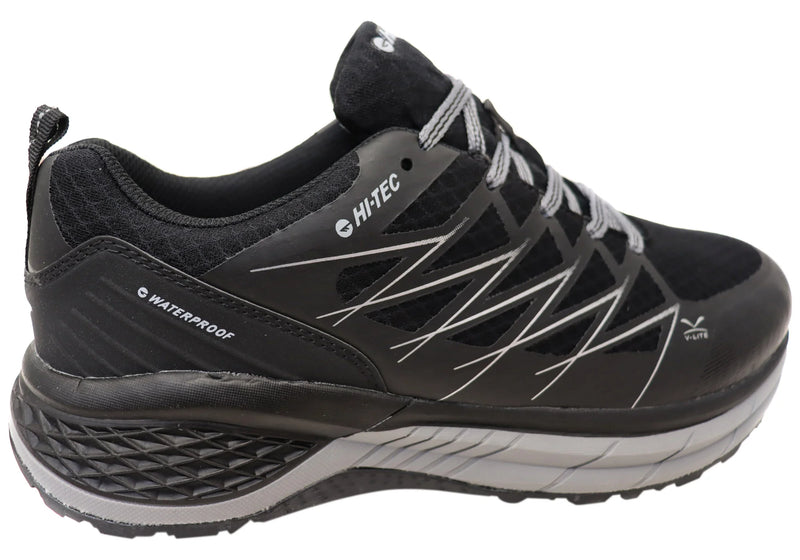 Hi-Tec Men's Trail Lite Low Waterproof Shoes - Black/Silver (Size 10)