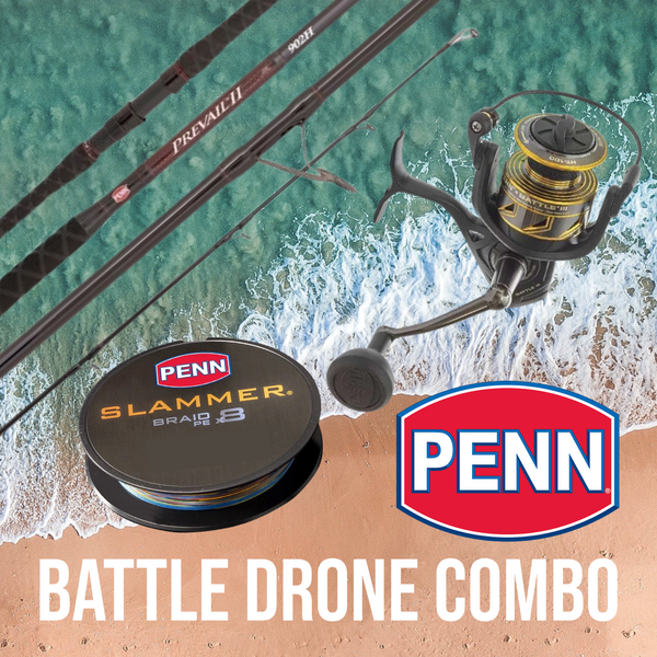 Penn Battle 3 10'000 / Prevail 2 12ft 37kg Drone Combo - Bonus Braid 65lb 500m