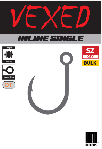 Vexed YM Inline Single Hooks (Assorted Sizes)