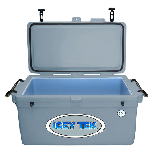 Icey Tek Long Ice Box Cooler - 56L - Grey