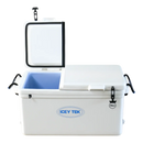 Icey Tek 70L Long Ice Box Cooler - White (Split Lid / Left Open First)