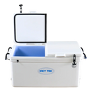 Icey Tek 90L Long Ice Box Cooler - White (Split Lid / Left Open First)