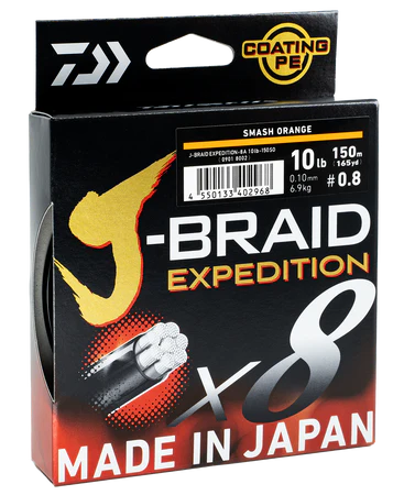 Daiwa J-Braid Expedition 8lb 150m - Orange