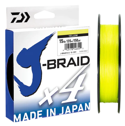 Daiwa J-Braid 4x 8lb 150yd Yellow