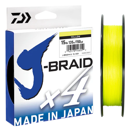 Daiwa J-Braid 4x 4lb 150yd Yellow