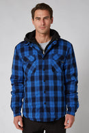 Jetpilot Quilted Mens Flannel Jacket - Blue