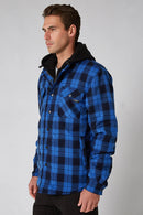 Jetpilot Quilted Mens Flannel Jacket - Blue