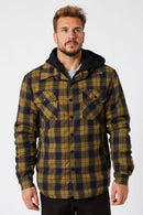 Jetpilot Quilted Mens Flannel Jacket - Mustard