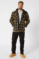 Jetpilot Quilted Mens Flannel Jacket - Mustard