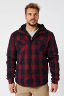 Jetpilot Quilted Men's Flannelette Jacket - Red