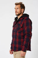 Jetpilot Quilted Men's Flannelette Jacket - Red