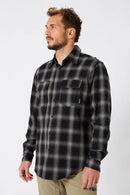 Jetpilot Mens Flannel Long Sleeve Shirt - Black