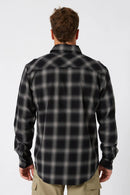 Jetpilot Mens Flannel Long Sleeve Shirt - Black