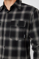 Jetpilot Mens Flannel Long Sleeve Shirt - Black
