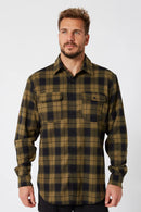 Jetpilot Mens Flannel Long Sleeve Shirt - Mustard