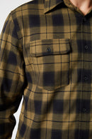 Jetpilot Mens Flannel Long Sleeve Shirt - Mustard