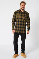 Jetpilot Mens Flannel Long Sleeve Shirt - Mustard