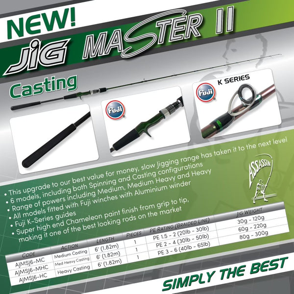 Assassin Jig Master 2 Rod AJMSJ6-HC 6ft Cast/Overhead (PE3-6 Jig Rod)