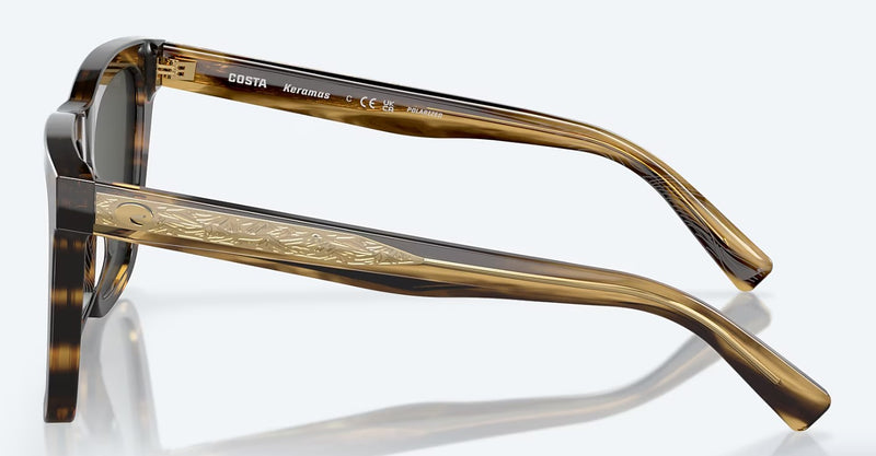 Costa Del Mar Keramas Sunglasses - Grey Polarised Lens with Tortoise Shell Frame