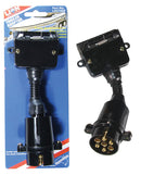 Lion Quality Products Trailer Adaptor (7 Pin Large Round To 7 Pin Flat)