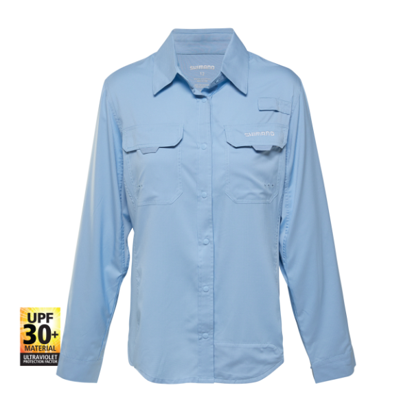 Shimano Vented Long Sleeve Ladies Fishing Shirt (Sky Blue)