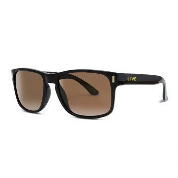 Liive Vision Wolf X Sunglasses - Black Frame with Polarised Brown Lens