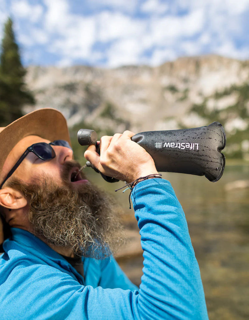 LifeStraw Peak Series Collapsible Squeeze Bottle with Filter (1L) - Variety of Colours Available