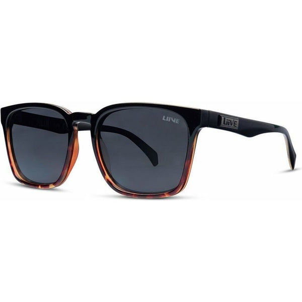 Liive Vision Alik Sunglasses - Black, Gold & Tortoise Frame with Grey Polarised Lens