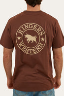 Ringers Western Men's Signature Bull Loose Fit T-Shirt - Chocolate/Dark Sand