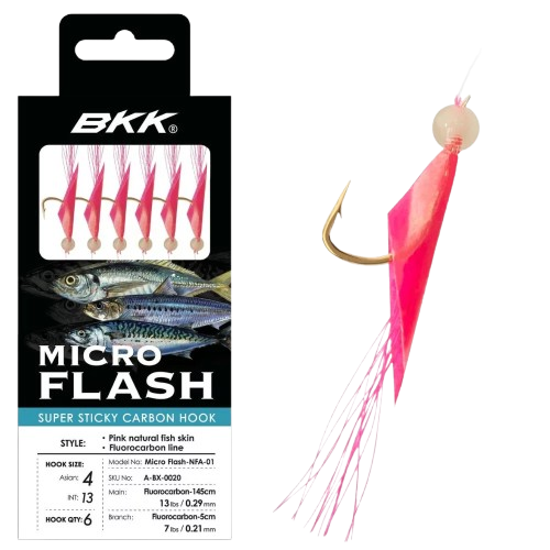 BKK Micro Flash Sabiki Rigs (Assorted Sizes & Colours)
