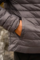 Mac in Sac Mens Polar Packable Reversible Down Jacket - Jet Black/Charcoal