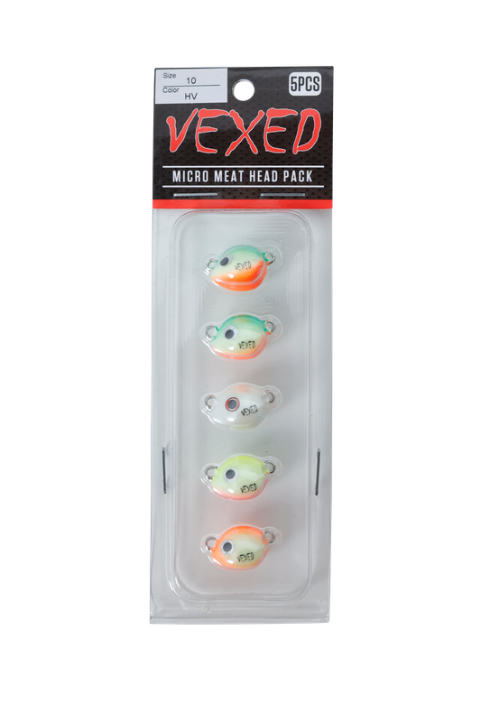 Vexed Micro Meat Spare Head Pack Hi-Viz Lumo 5pce (Assorted Weights)