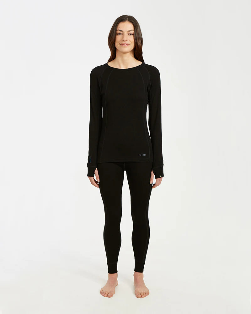 XTM Ladies Merino 230 Wool Thermal Long Sleeve Top - Black