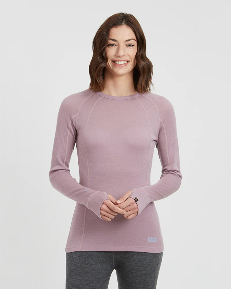 XTM Performance Womens Merino 230 Wool Thermal Long Sleeve Top - Fog