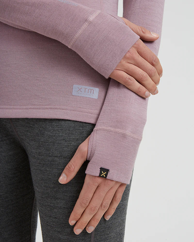XTM Performance Womens Merino 230 Wool Thermal Long Sleeve Top - Fog