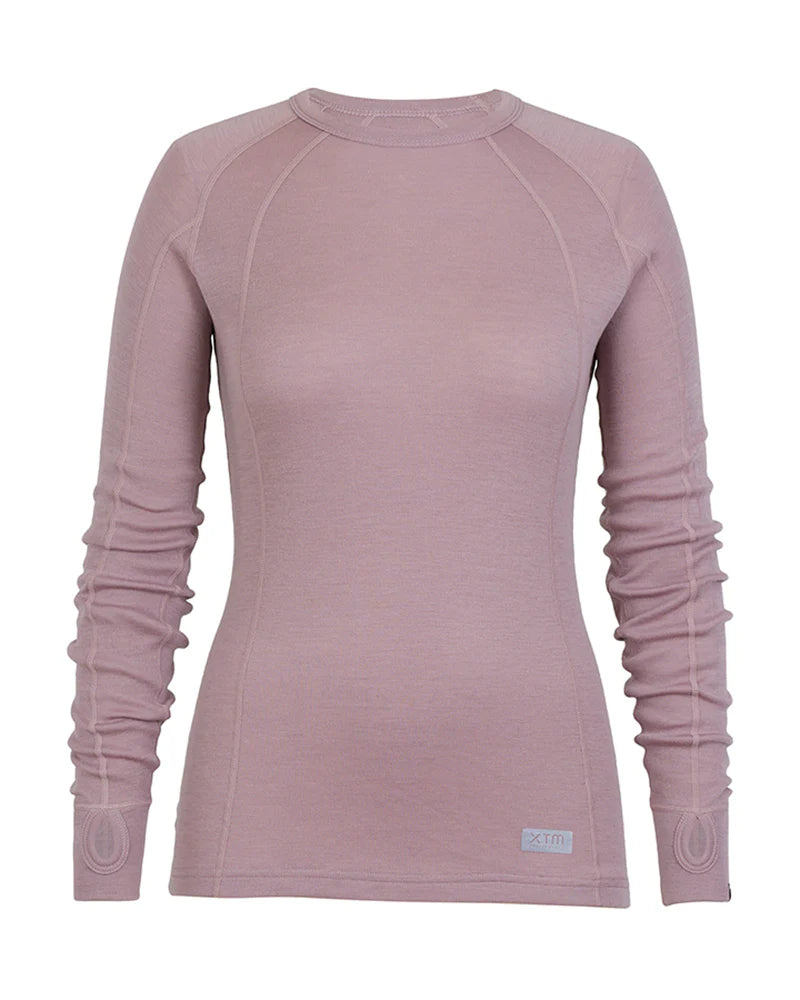 XTM Performance Womens Merino 230 Wool Thermal Long Sleeve Top - Fog
