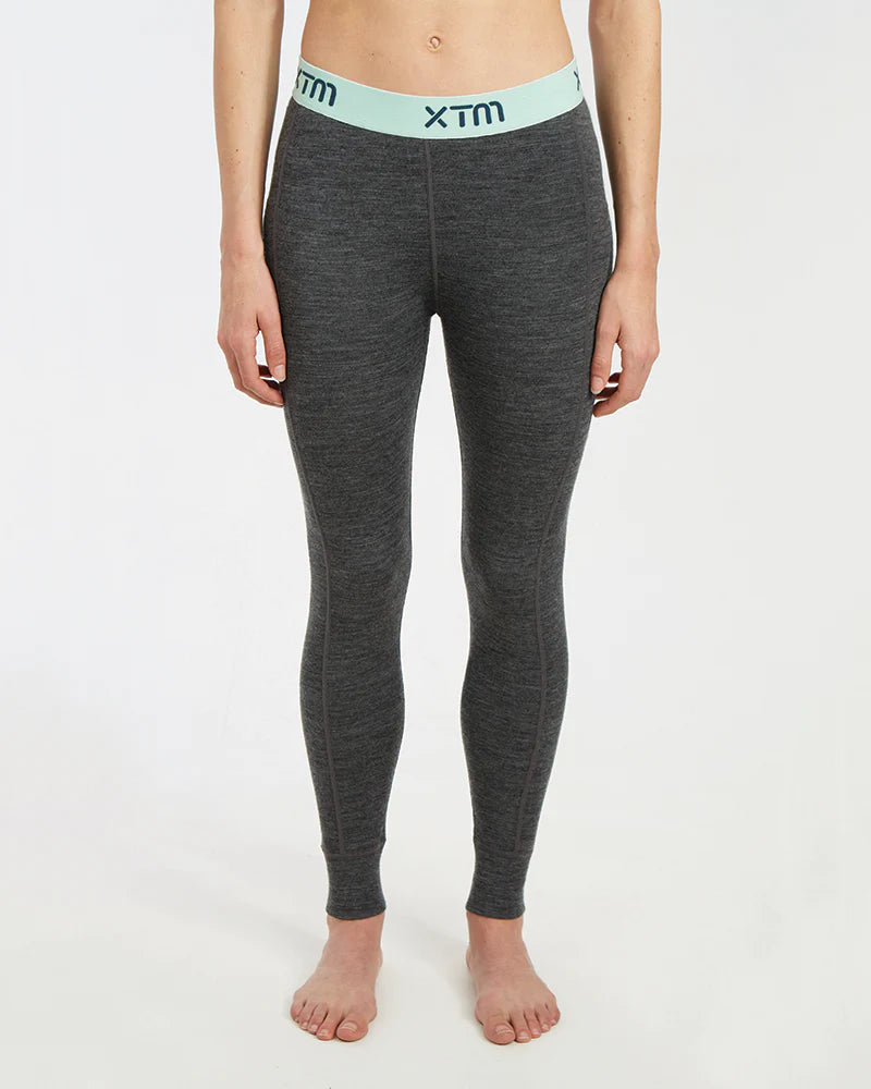 XTM Womens Merino 230 Wool Thermal Pants - Mid Grey Marle (Size 16)