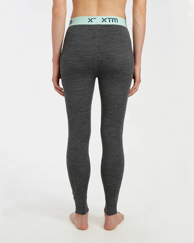 XTM Womans Merino 230 Wool Thermal Pants - Mid Grey Marle (Size 8)
