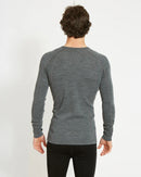 XTM Performance Men's Merino 230 Wool Long Sleeve Thermal Top - Mid Grey Marle