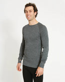 XTM Performance Men's Merino 230 Wool Long Sleeve Thermal Top - Mid Grey Marle