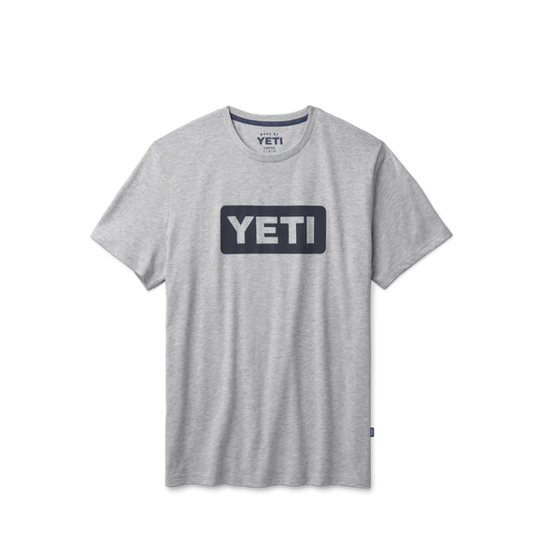 Yeti Premium Logo Badge Short Sleeve T-Shirt - Heather Grey/Navy
