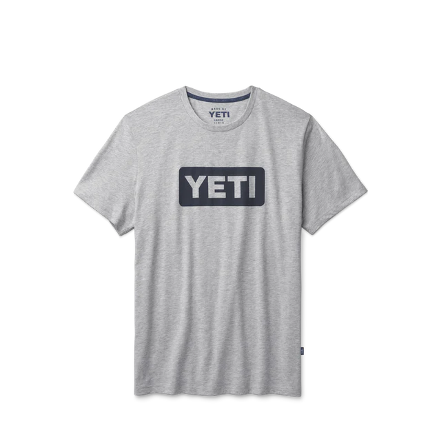 Yeti Premium Logo Badge Short Sleeve T-Shirt - Heather Grey/Navy