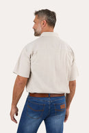 Ringers Western Mens Pack Saddle Short Sleeve Half Button Work Shirt - Beige