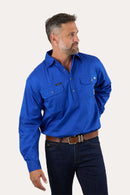 Ringers Western King River Half Button Work Shirt - Royal Blue