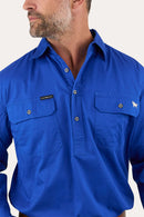 Ringers Western King River Half Button Work Shirt - Royal Blue