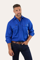 Ringers Western King River Half Button Work Shirt - Royal Blue