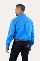 Ringers Western Mens King River Half Button Work Shirt - Blue