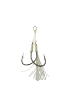 Vexed Twin Flashy Assist Hooks 1/0 White Glow 3pce