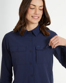 XTM Performance Cumberland Ladies Hike Long Sleeve Shirt - Navy