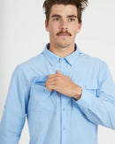 XTM Performance Mens Dunkeld Hike Long-Sleeve Shirt - Water Blue
